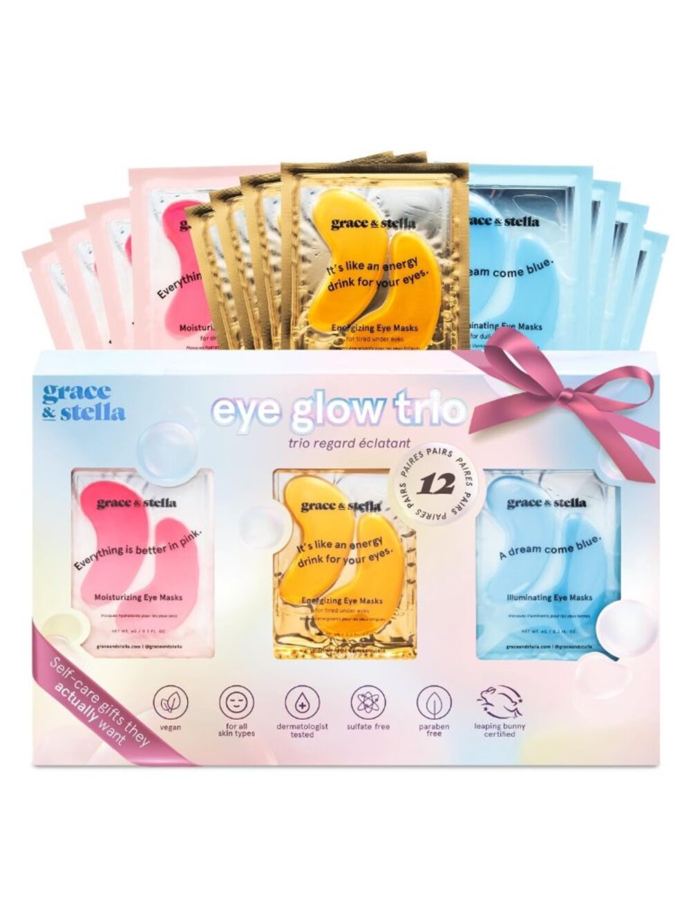 Under Eye Patches for Puffy Eyes and Dark Circles – 12 Pairs Vegan